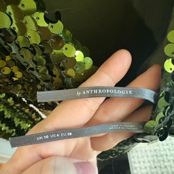 Anthropologie Green sequined cocktail dress - Worn once! - Picture 3 of 3